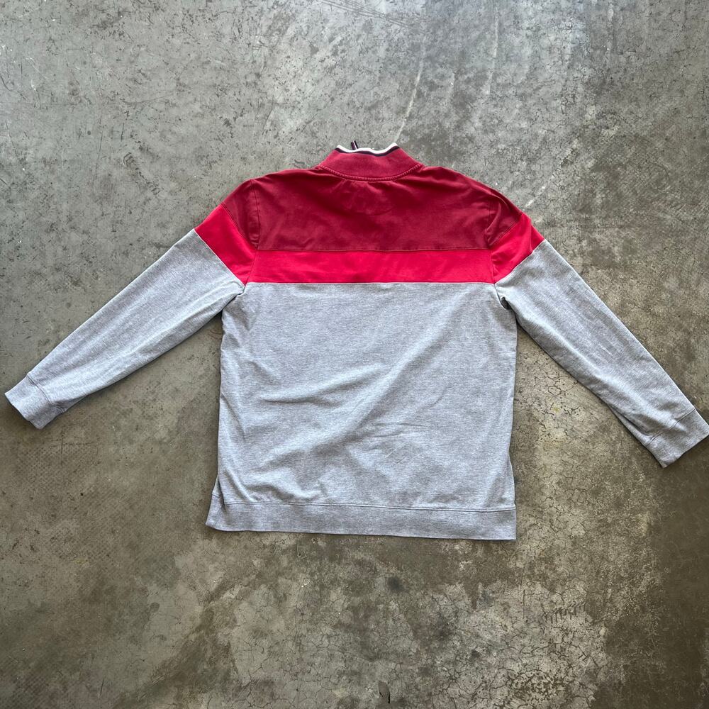Ben Sherman XL 1/4 Zip Pullover Red Gray Colorblock Knit Sweater - Picture 10 of 14